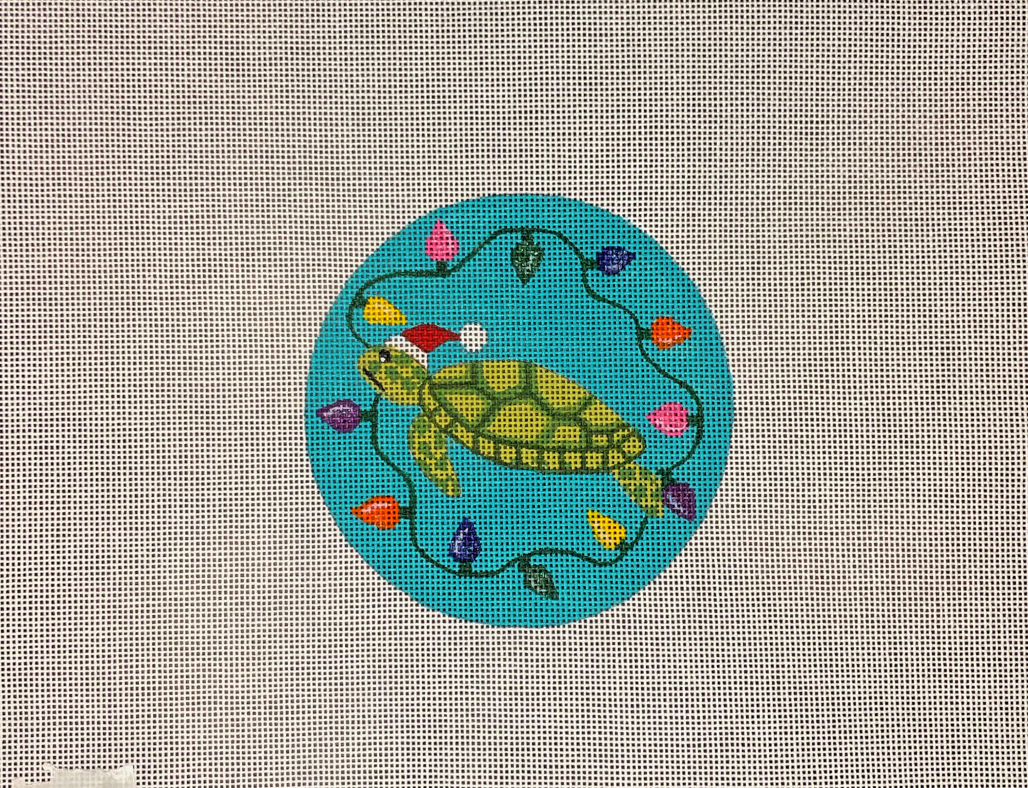 Christmas Turtle with Lights - CBK Needlepoint - Needlepoint Canvas