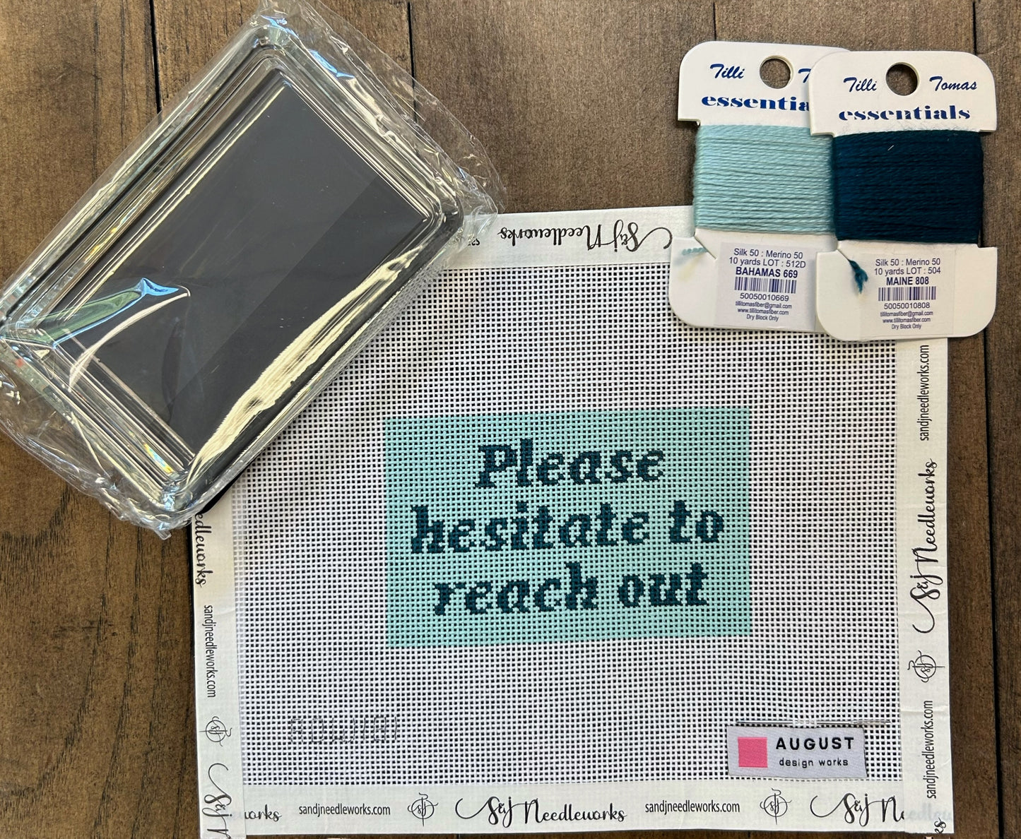 Please Hesitate to Reach Out - Needlepoint Paperweight Kit