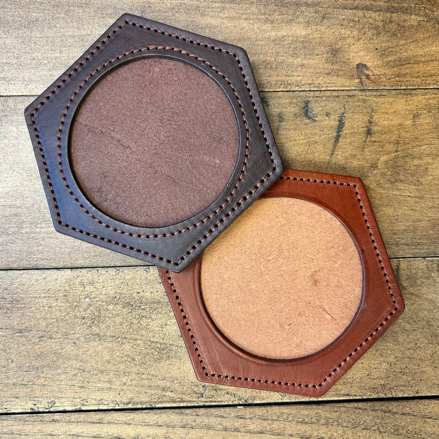 Leather Self-finishing Coaster