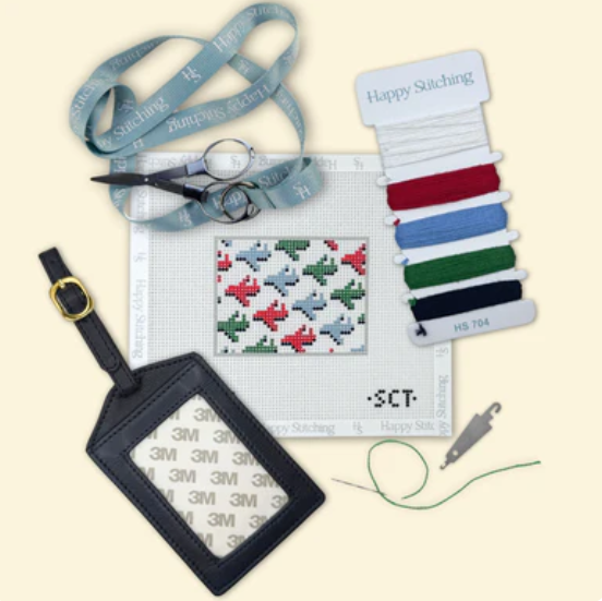 Airplane Mode - Luggage Tag - Happy Stitching - Needlepoint Kit 13 mesh
