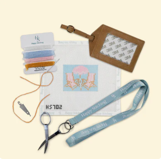 Beach Bliss - Luggage Tag Needlepoint Kit - Happy Stitching - Needlepoint Kit 13 mesh