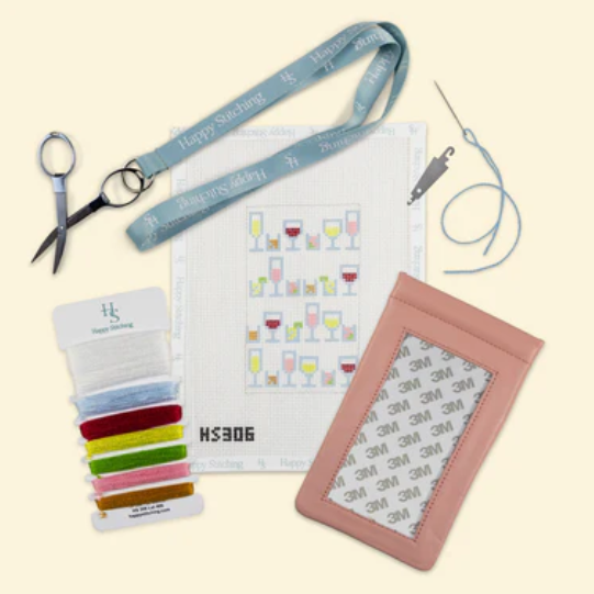 Cocktail Celebration - Eyeglass Case - Happy Stitching - Needlepoint Kit 13 mesh