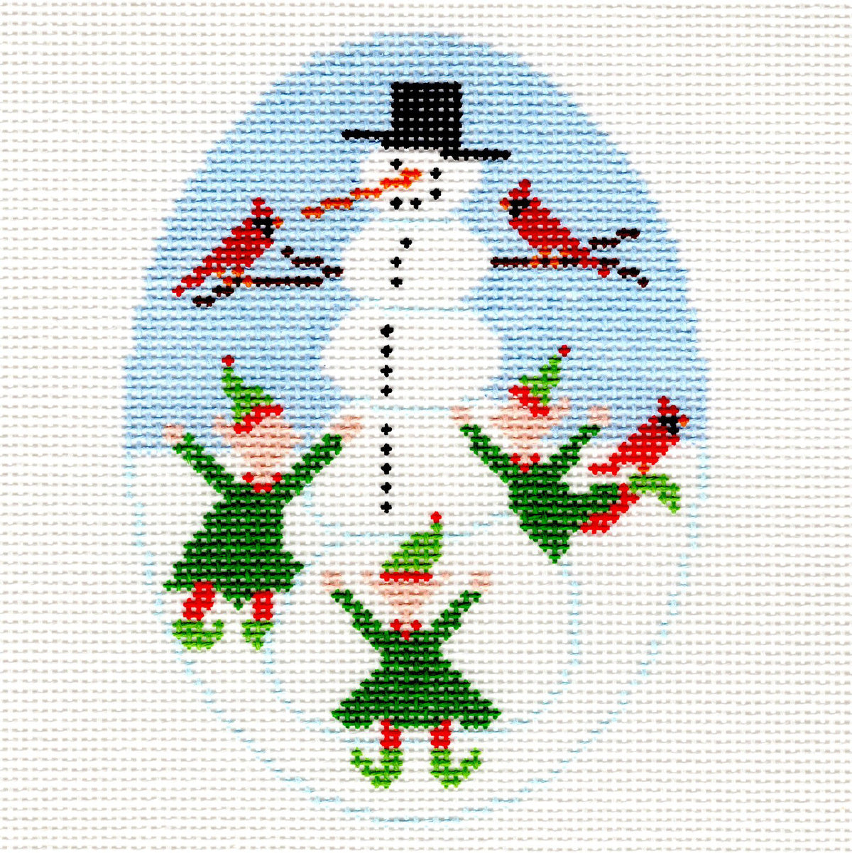 Elves & Snowman Oval - Trunk Show