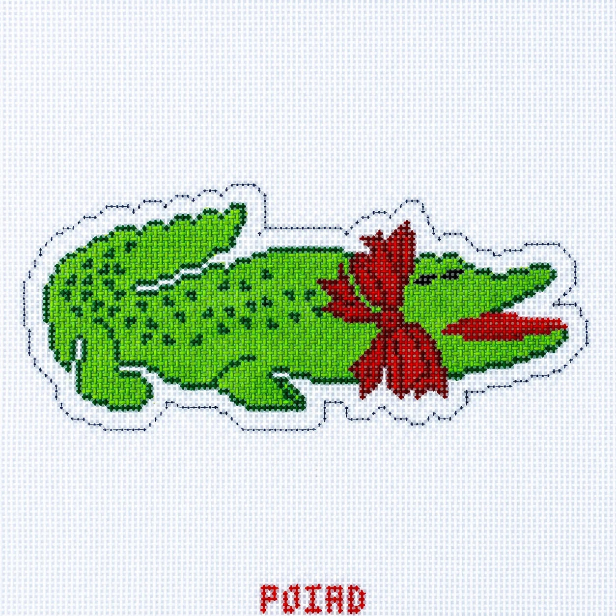 Alligator with Red Bow Canvas