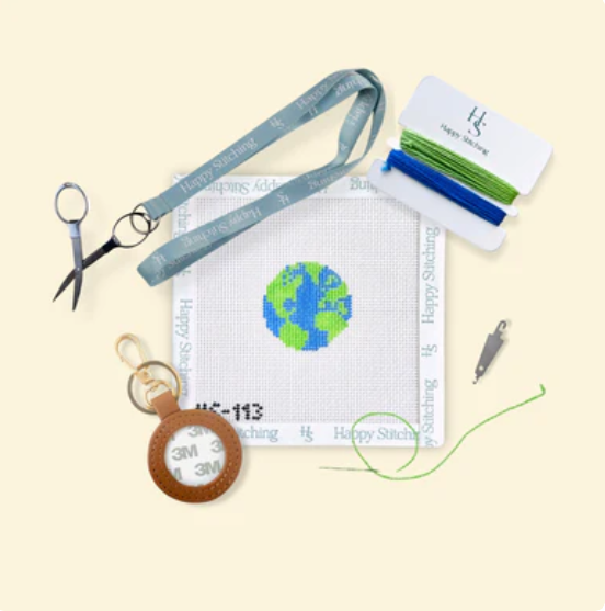 Home Sweet Home - Key Fob Needlepoint Kit - Happy Stitching - Needlepoint Kit 18 mesh