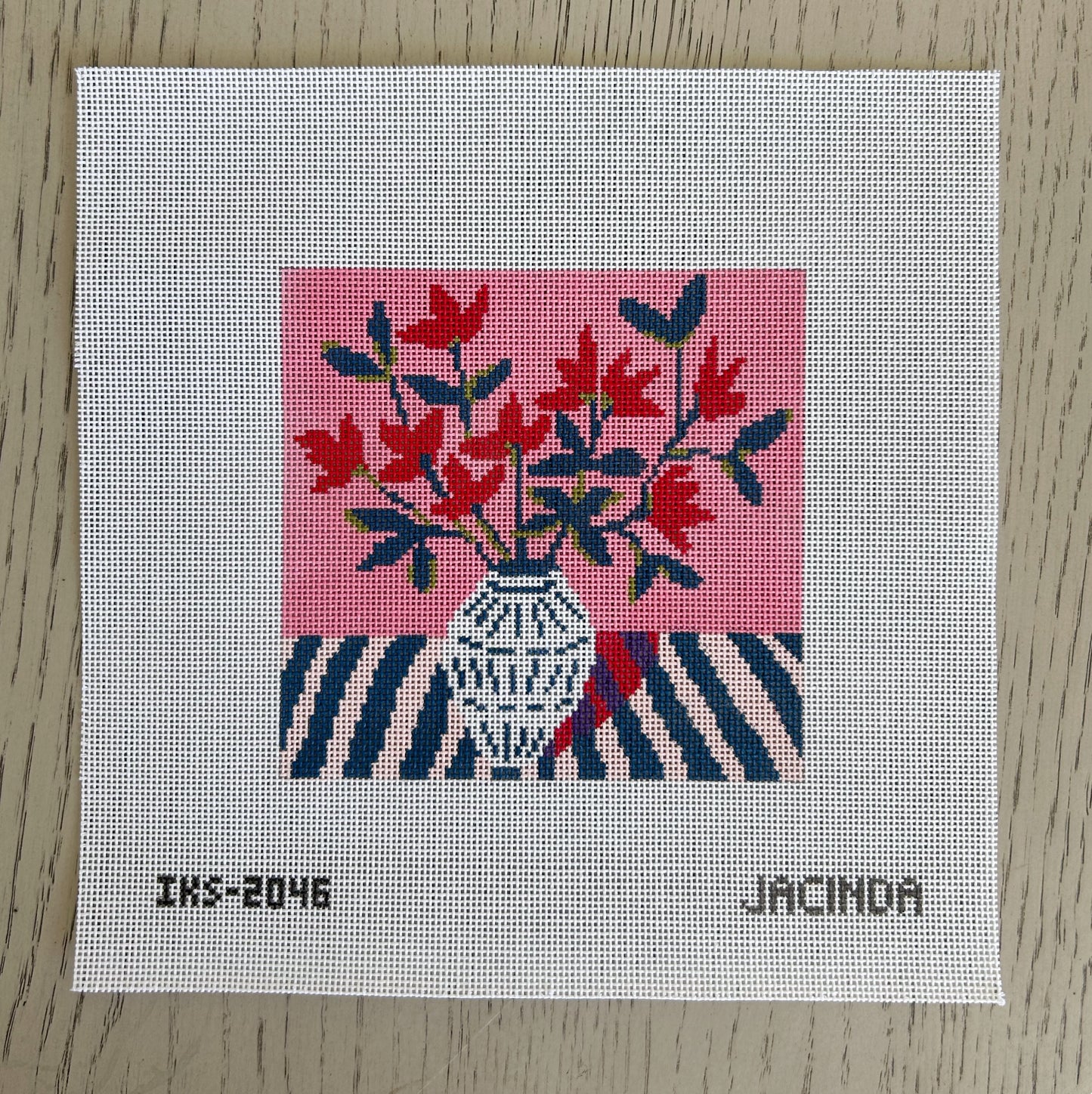 Red Flower Blue Vase