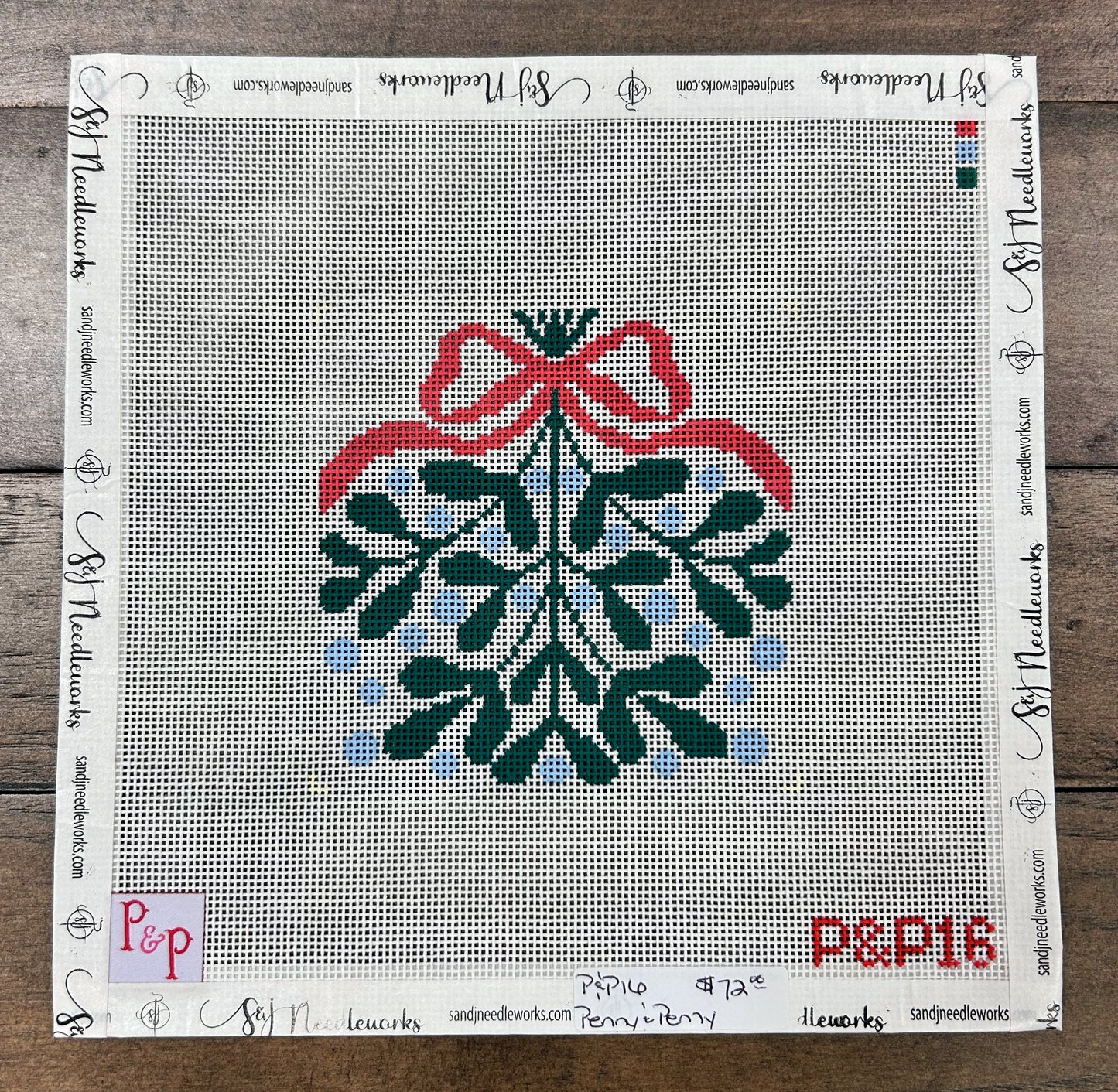 Red Bow Mistletoe Coaster