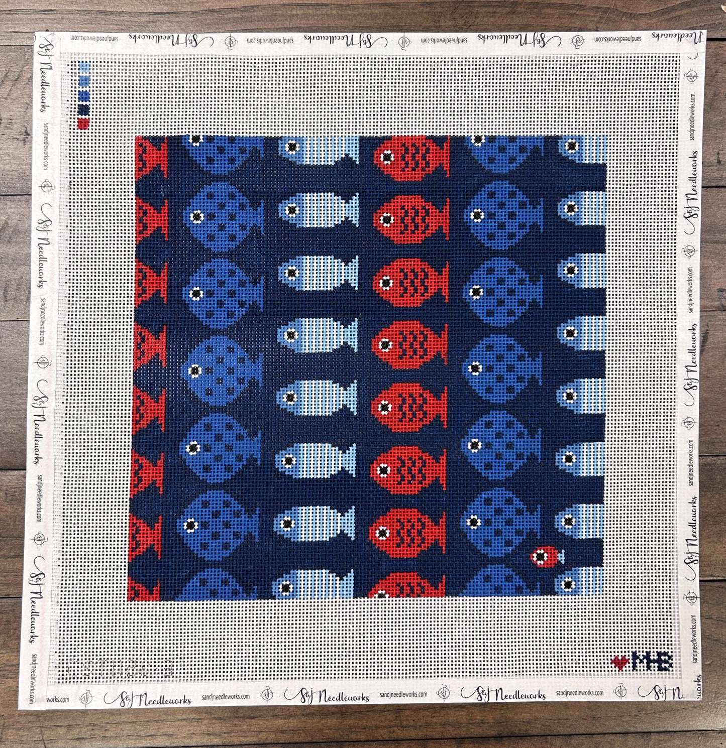 Just Keep Swimming - Love MHB - Needlepoint Canvas 13 mesh