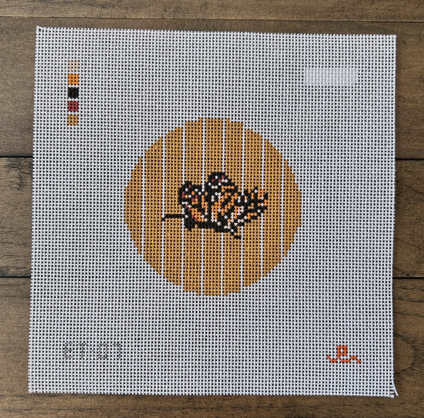 Monarch Butterfly Round - Goodpoint Needlepoint - Needlepoint Canvas