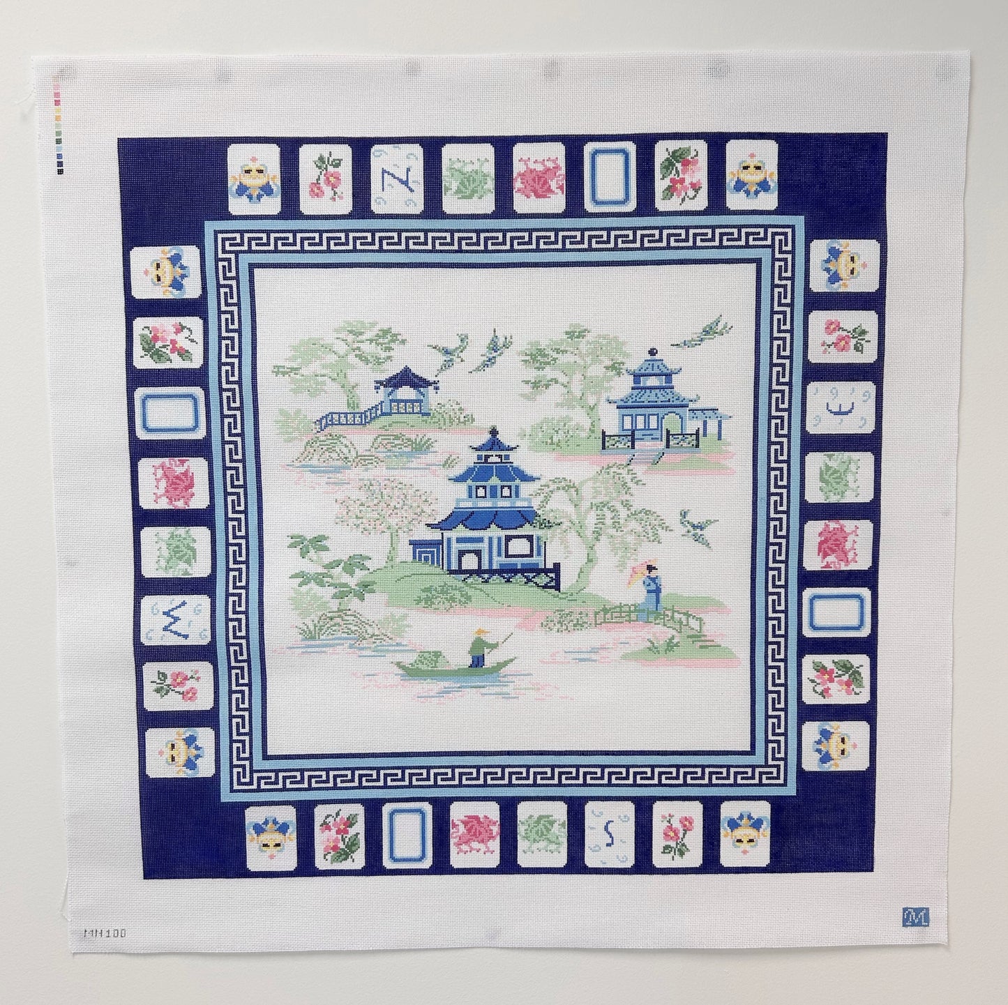 Mahjong Table Mat - Maura Nolan - Needlepoint Canvas 13 mesh