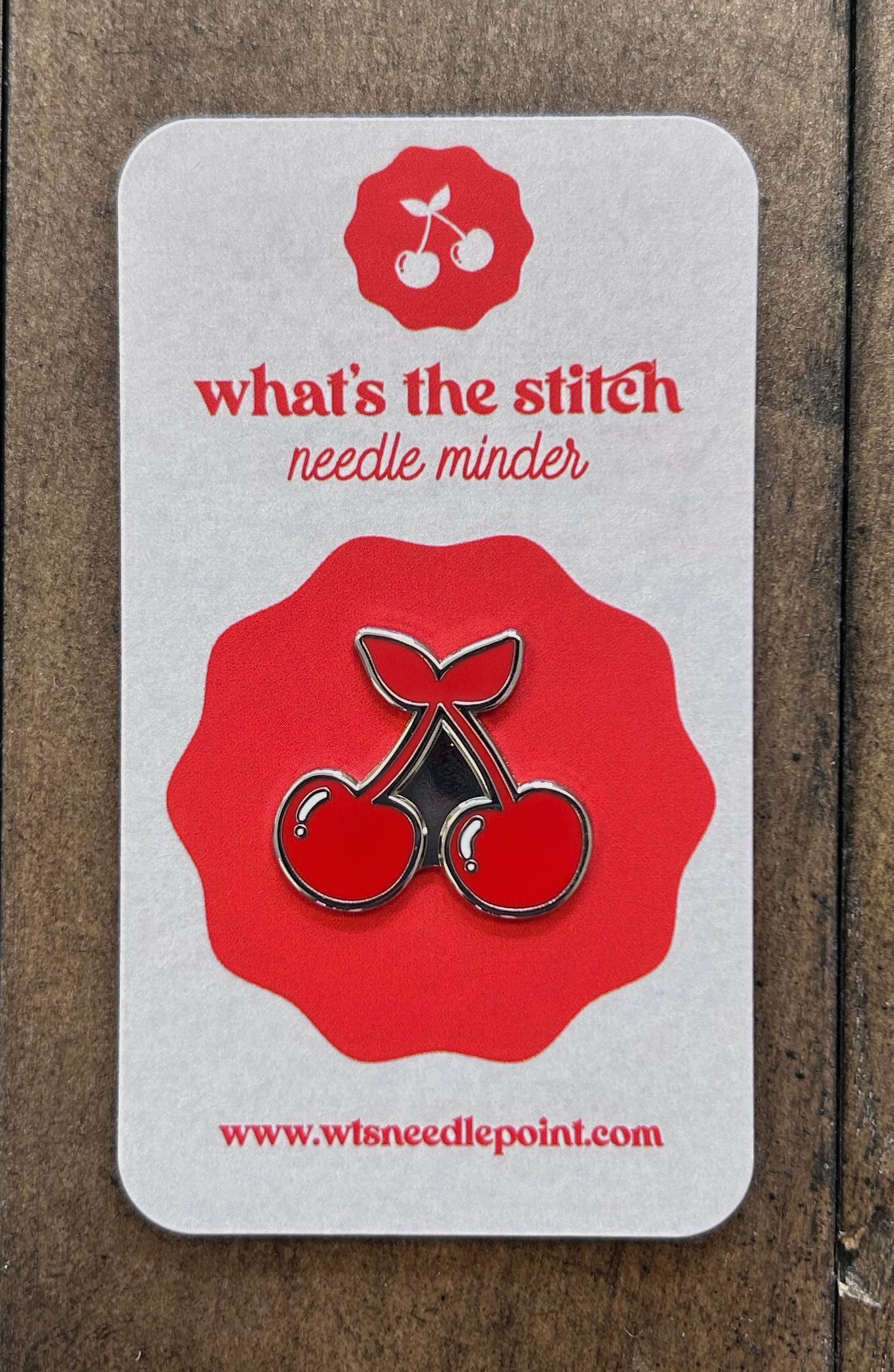 What's the Stitch - Cherries Needleminder - What's the Stitch - Needlepoint Accessory
