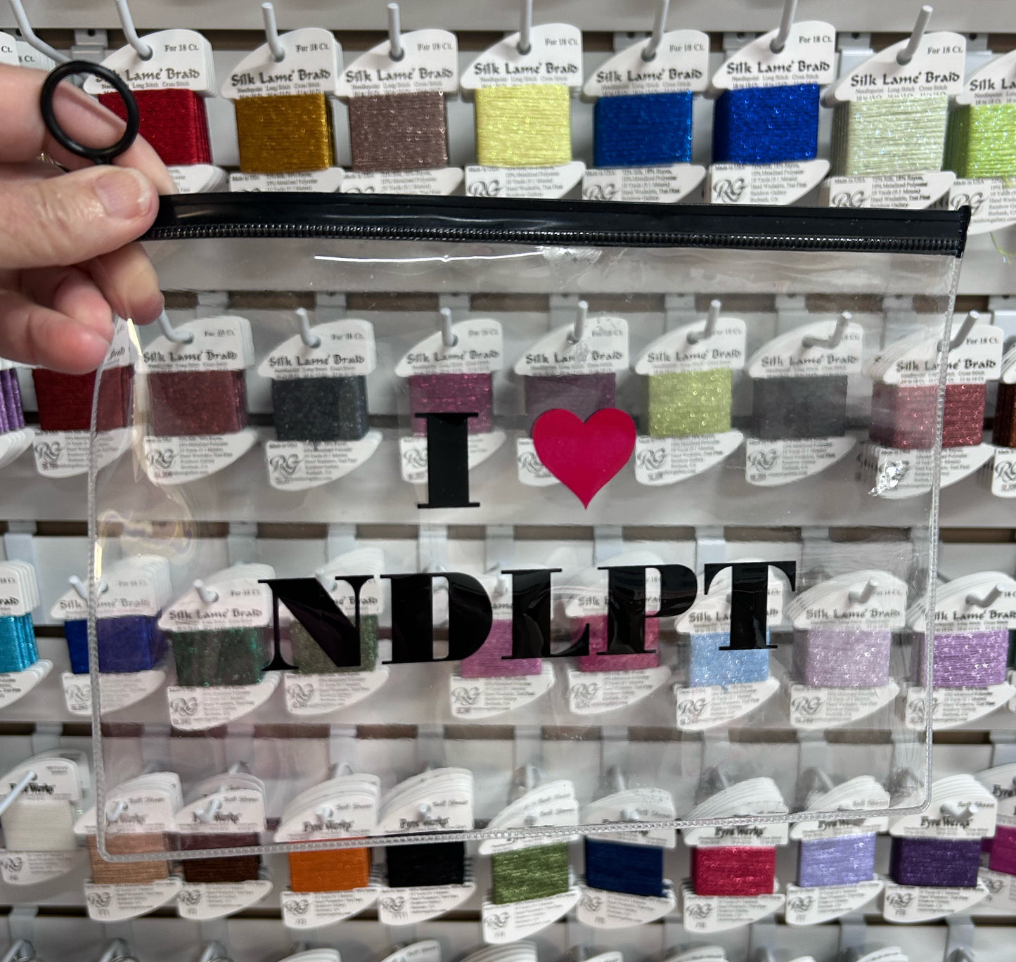 I Heart NDLPT Vinyl Pouch - Judy Tasch - Needlepoint Accessory