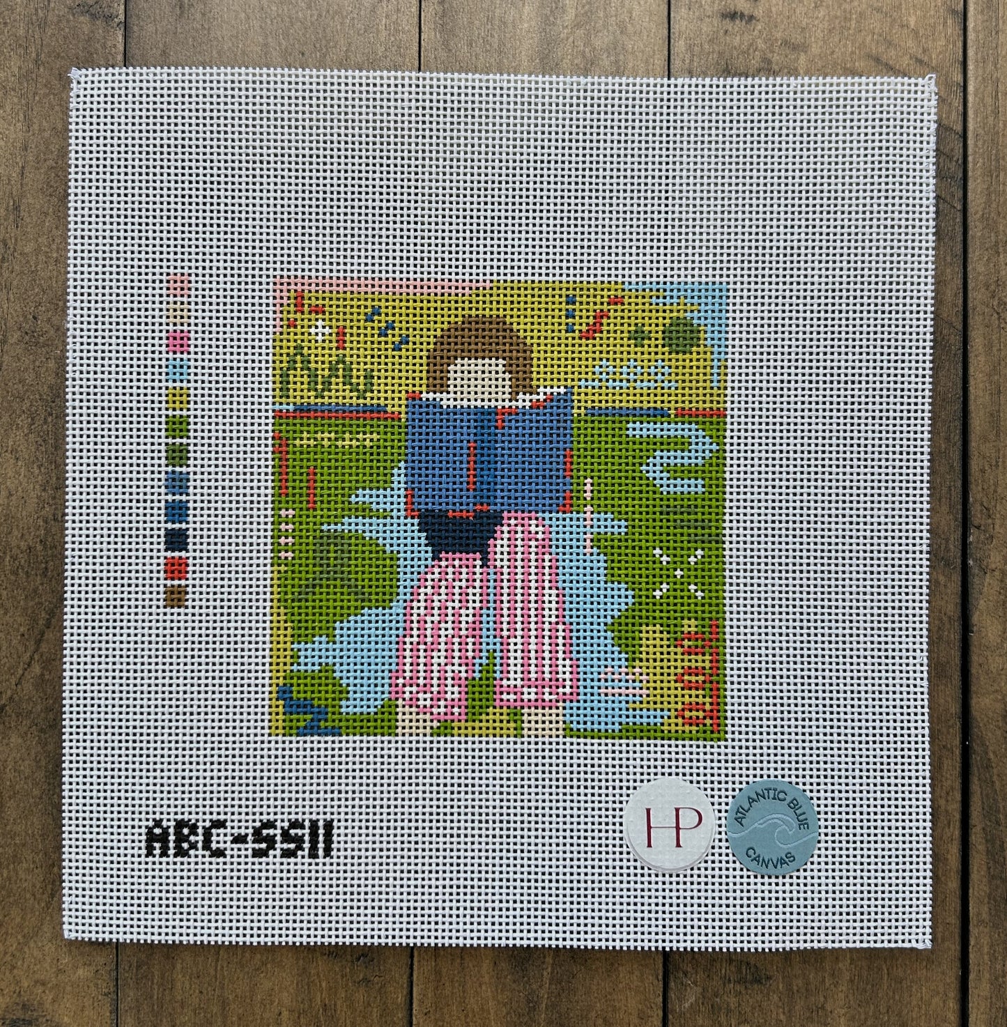 Reading Girl Square -Brunette