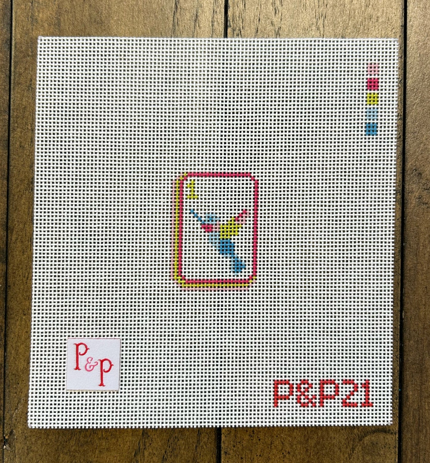 Bam Bird Mahjong Tile - Penny & Penny - Needlepoint Canvas 18 mesh