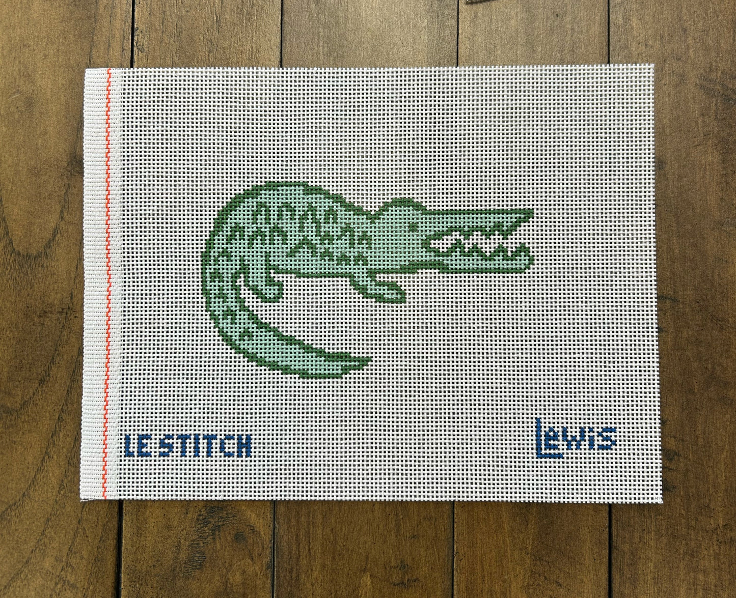 Lewis Gator - LeStitch - Needlepoint Canvas 13 mesh