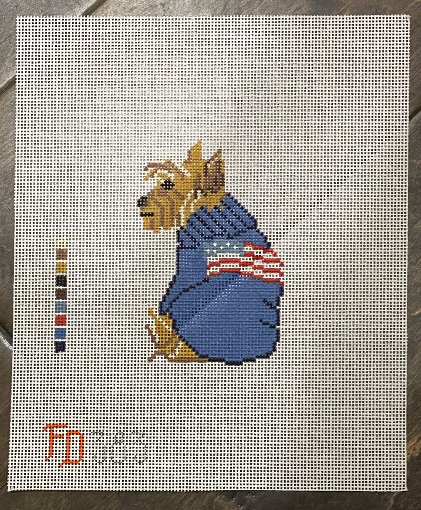 Terrier in US Flag Sweater