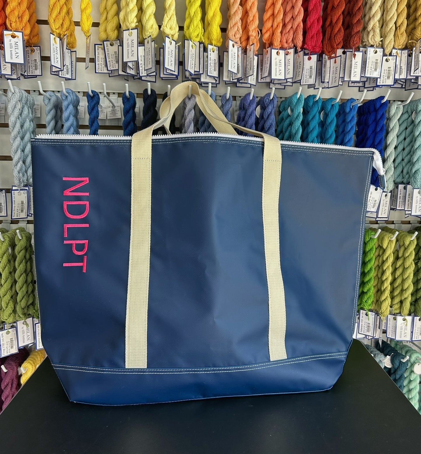 Navy NDLPT Vinyl Tote
