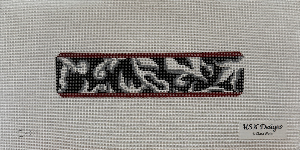 Black/White Floral Bookmark / Key Fob