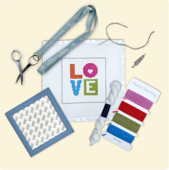 Love Stack Coaster Needlepoint Kit - Happy Stitching - Needlepoint Kit