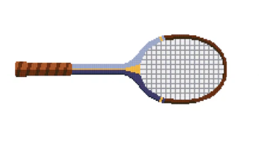 Pillow Size Vintage Racket - Navy