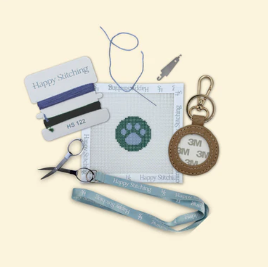 Paw and Order - Key Fob - Happy Stitching - Needlepoint Kit 18 mesh