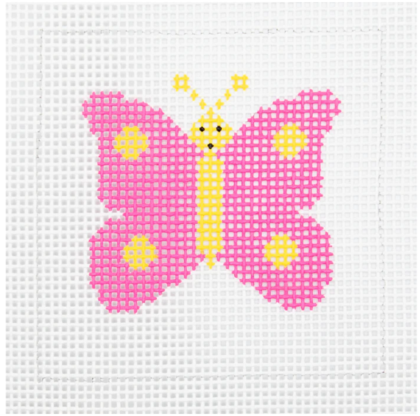 DeElda School Butterfly Kit - Beginners Needlepoint Kit - Colonial Needle - Needlepoint Kit