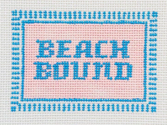 Beach Bound Bag Tag - Initial K Studios - Needlepoint Canvas
