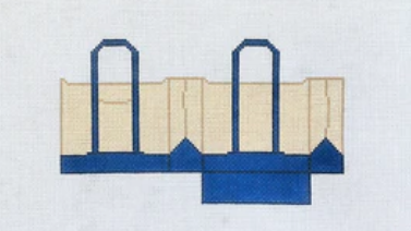 3D Tote Grey - Wheelhaus Needlepoint - Needlepoint Canvas 18 mesh