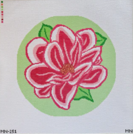 Pink Spring Magnolia Pillow Round