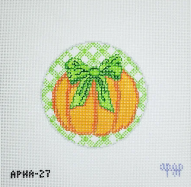 Gingham Pumpkin Round- Green