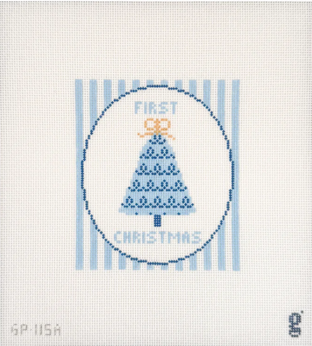 First Christmas Canvas - Pink, Blue, Green