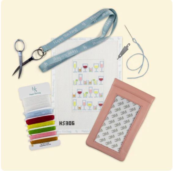 Cocktail Celebration Eyeglass Kit - KCN Designers - Needlepoint Canvas