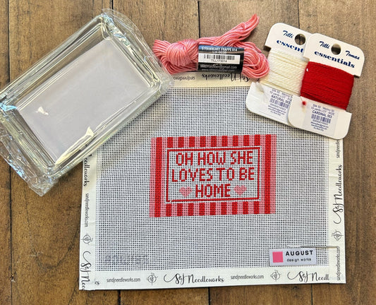 Oh How She Loves To Be Home - Needlepoint Paperweight Kit