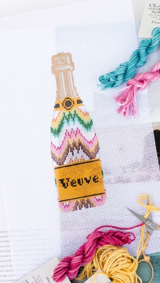 Champagne Bottle - Flame Stitch