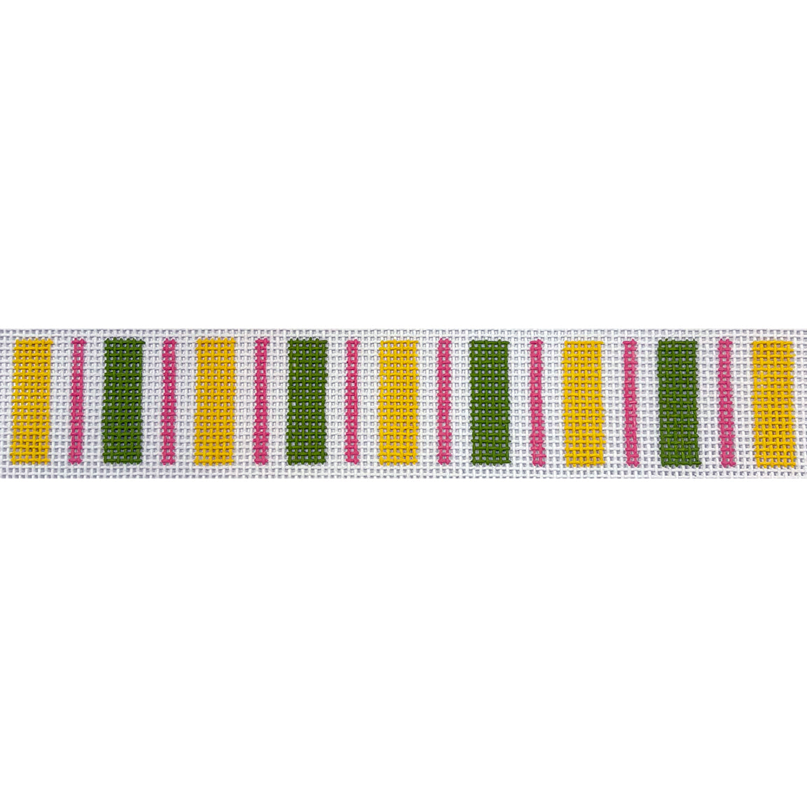 Awning Stripes Yellow Lime Hot Pink needlepoint canvas