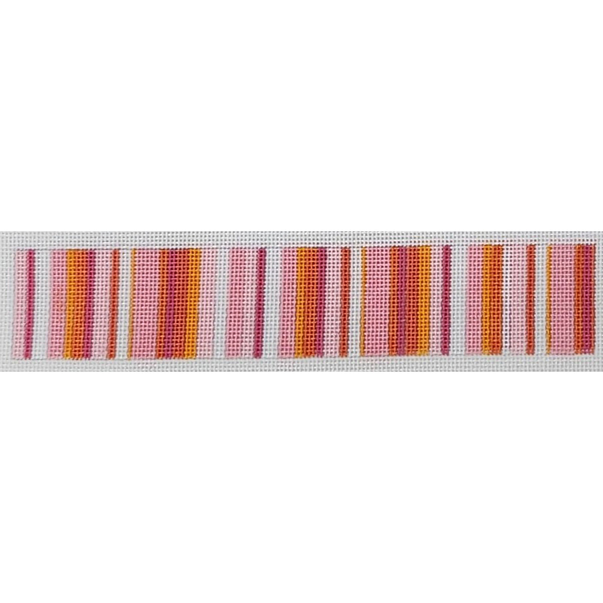 Happy Stripes Pink Orange needlepoint canvas