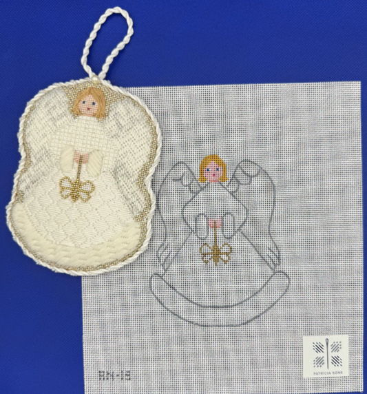 Angel with Star and Stitch Guide Canvas
