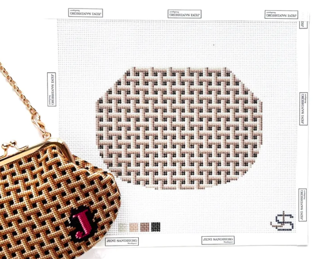 Basketweave Kiss Lock Bag