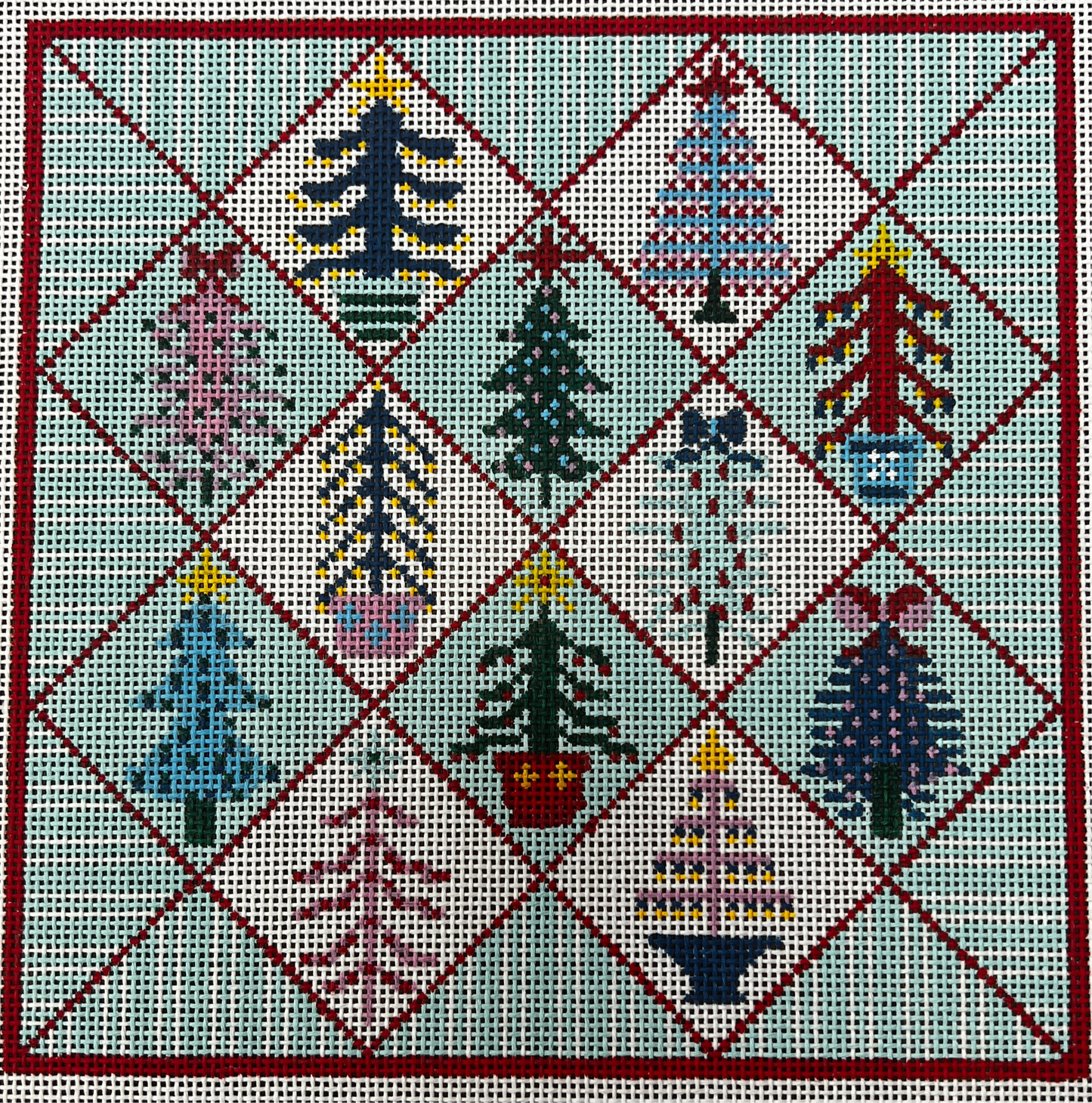 Candy Quilting Pillow - Amelia Bond Designs - Needlepoint Canvas 