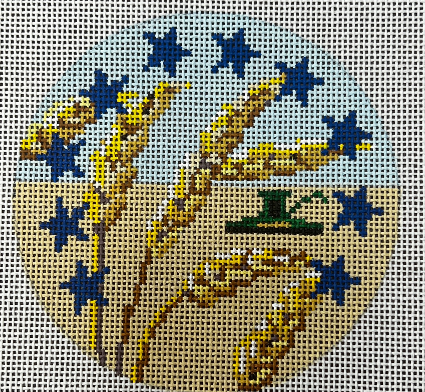 Amber Waves Round - Amelia Bond Designs - Needlepoint Canvas 