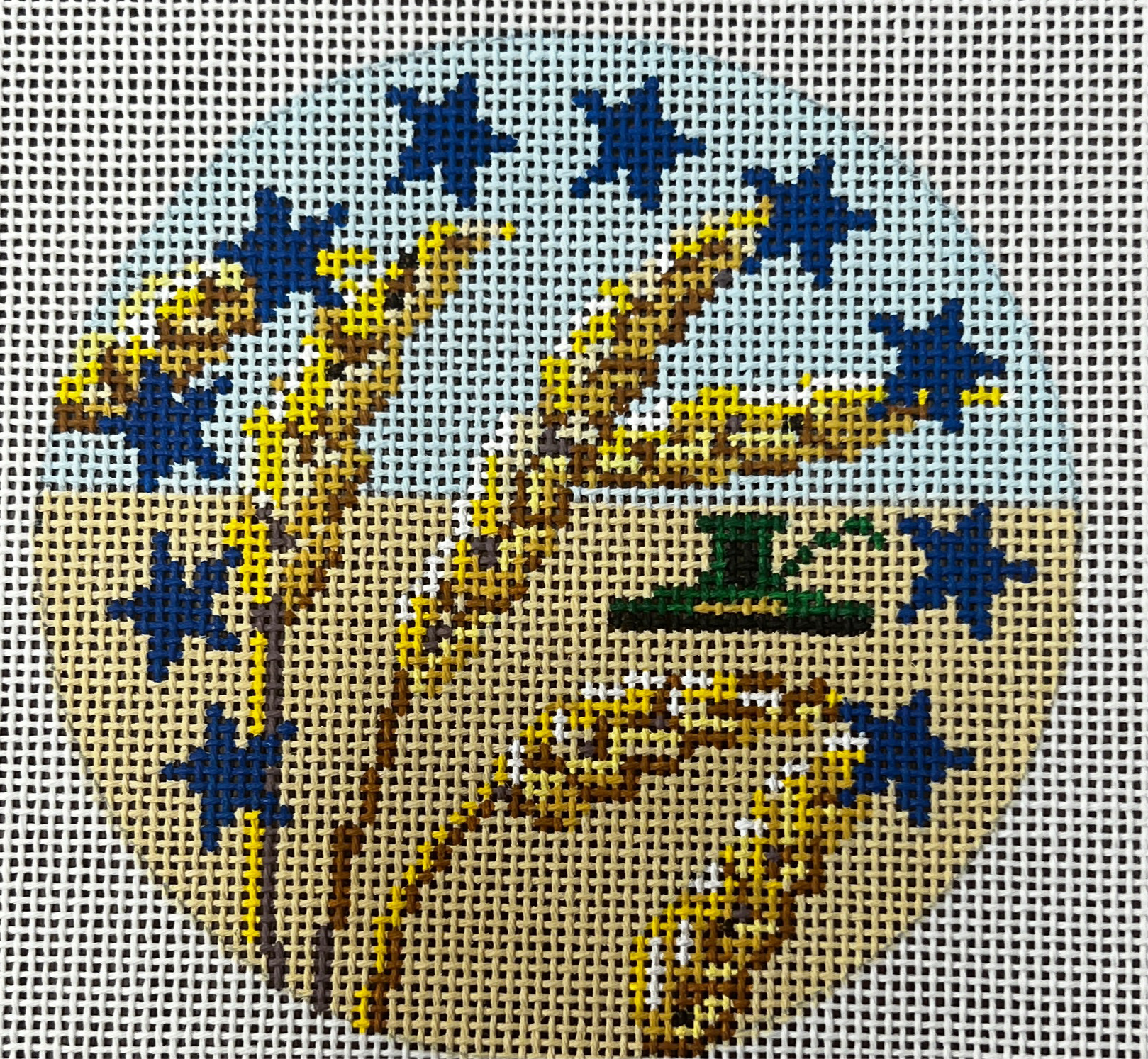 Amber Waves Round - Amelia Bond Designs - Needlepoint Canvas 