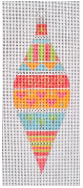 Fancy Stripes Teardrop - Tickled Pink