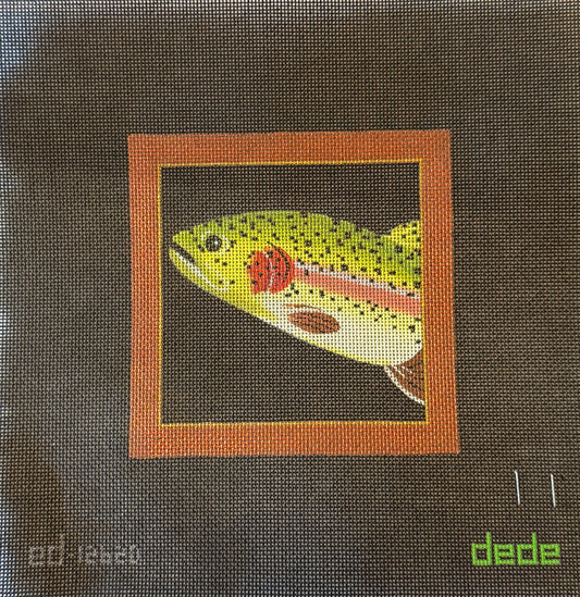 Maroon Framed Fish Canvas