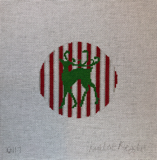 Reindeer Stripe Round