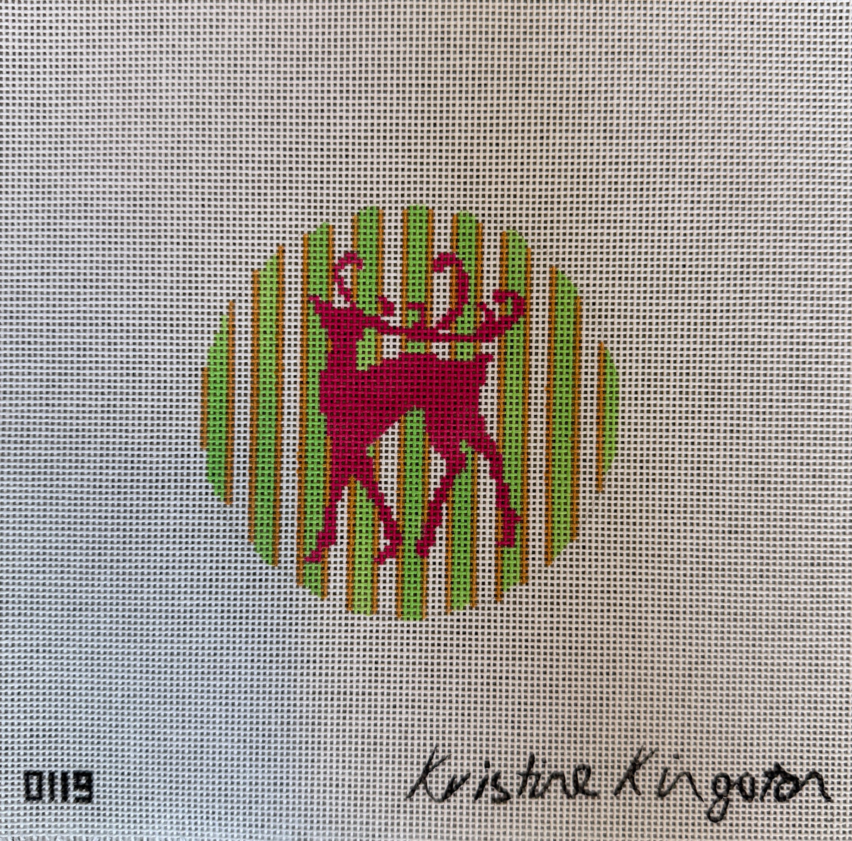 Reindeer Stripe Round