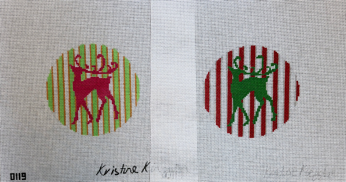 Reindeer Stripe Round