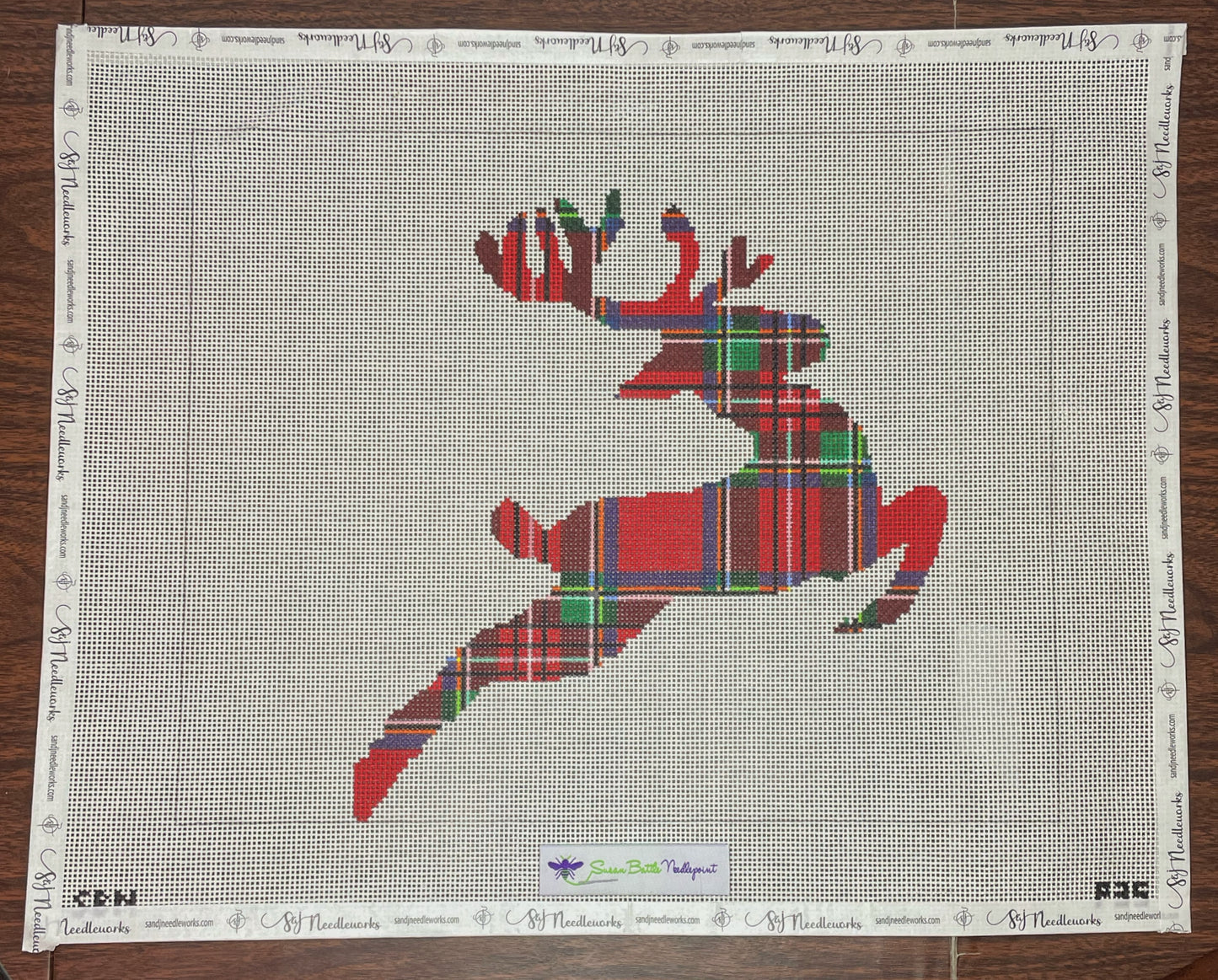 Plaid Reindeer Pillow