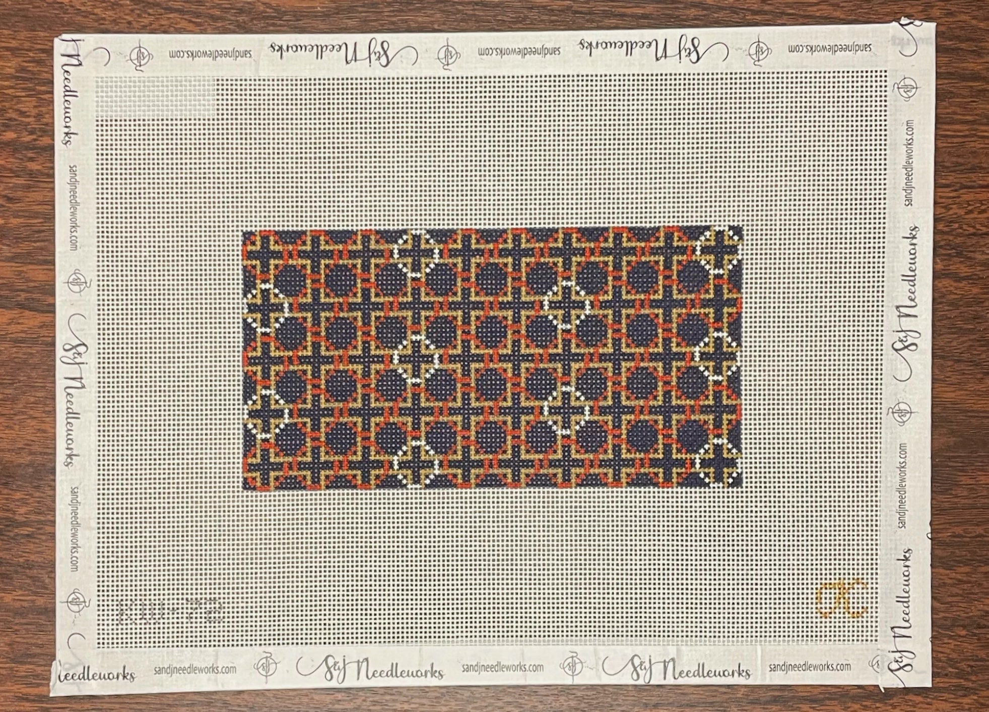 Navy Geometric Insert - The Gingham Stitchery - Needlepoint Canvas – S ...