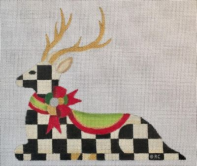 RECLINING CHECKED REINDEER-TS06