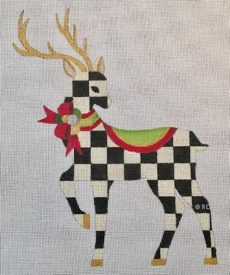 STANDING CHECKED REINDEER-TS06